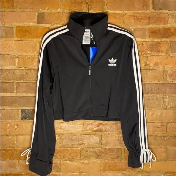 Adidas Black Jacket with White Stripes - Picture 2 of 5